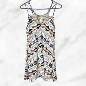 Lush Aztec Pattern Sun Dress Aztec‎ Geometric Pattern Spaghetti Strap Size XS